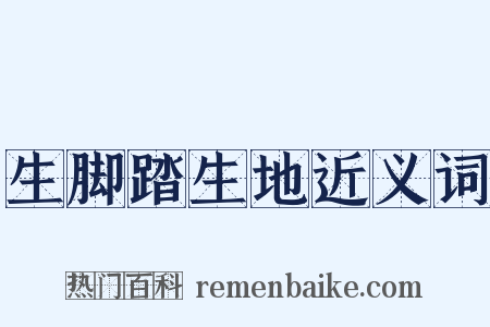 生脚踏生地近义词是什么意思的图片